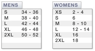 Apparel Sizing Chart